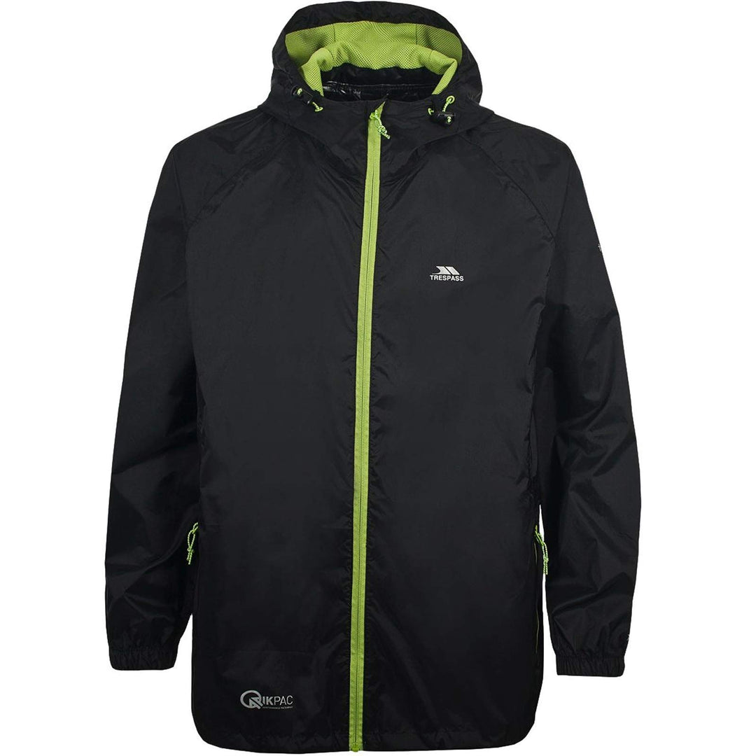 Trespass Unisex Qikpac Jacket Kompakt Zusammenrollbare Wasserdichte Regenjacke (1er Pack) L Schwarz