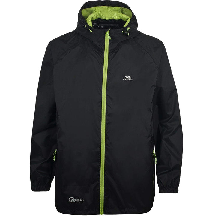 Trespass Unisex Qikpac Jacket Kompakt Zusammenrollbare Wasserdichte Regenjacke (1er Pack) L Schwarz