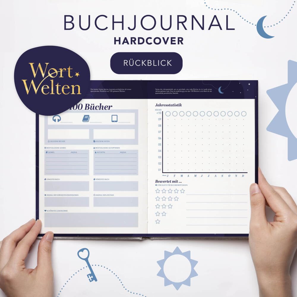 Wort Welten: Buchjournal XXL - Lesetagebuch & Buchjournal für 100 Bücher | Buchtagebuch für Blogger