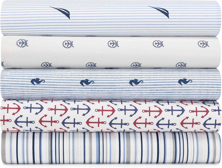 Nautica - Bettwäsche-Set für Doppelbett, Baumwollperkal, knackig und kühl, leicht und atmungsaktiv (