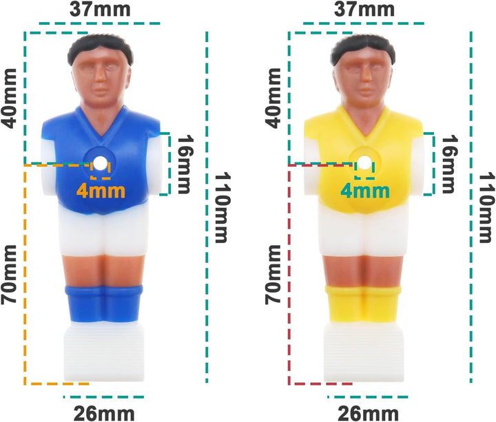 22 Stück Tischfussballspieler, Tischfussball, Tischfussball, Anzüge, Spielerspiele, Mini-Fussballfig
