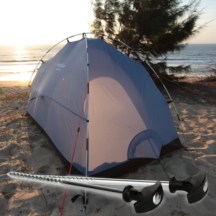 com-four® 24x Zelt-Heringe aus Stahl - robuste Erdnägel mit Gewinde für Camping und Outdoor - ideal