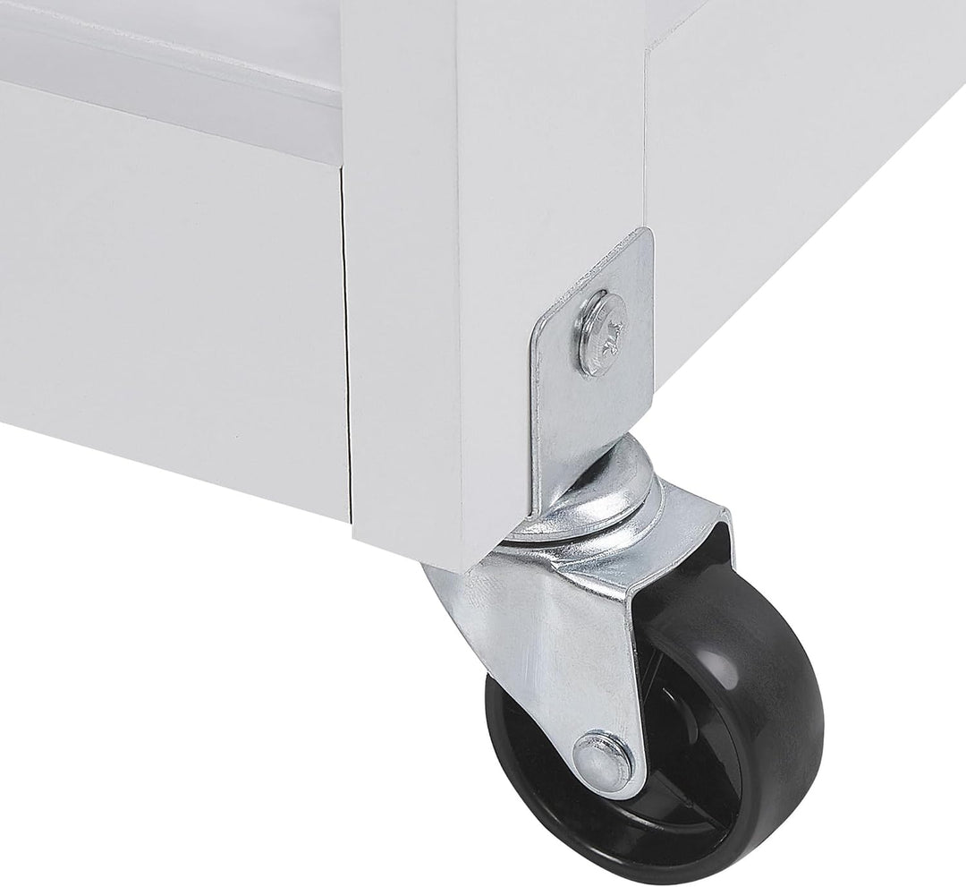 Beliani Praktischer Servierwagen mit Ablage Schublade Schrank Landhausstil weiss Trapani