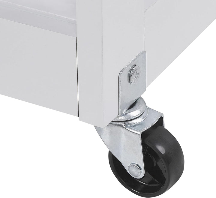 Beliani Praktischer Servierwagen mit Ablage Schublade Schrank Landhausstil weiss Trapani
