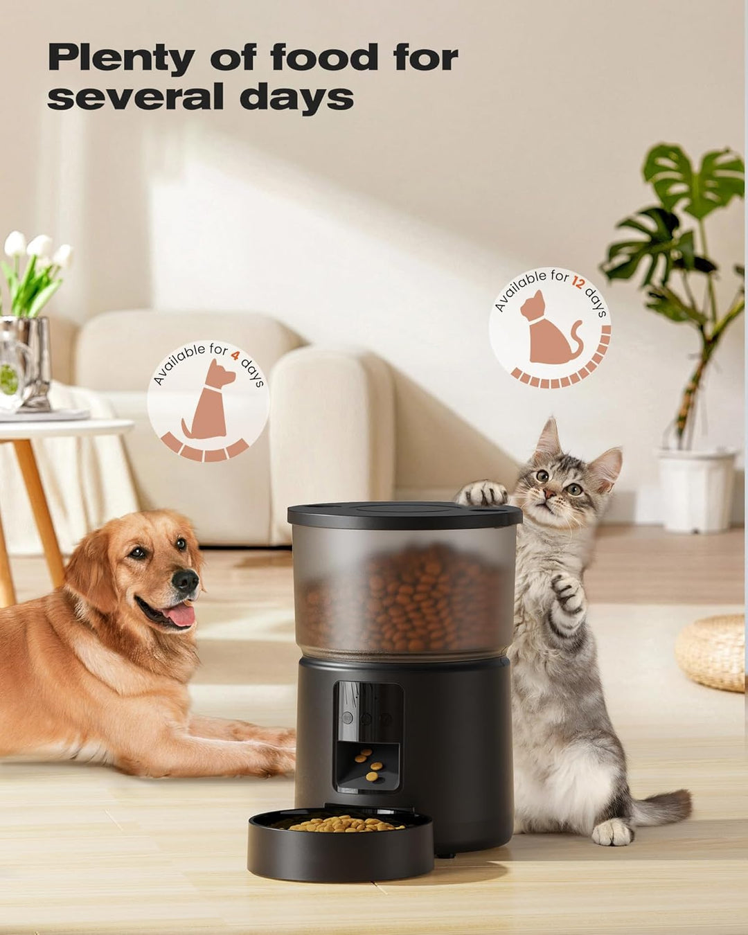 Futterautomat Katze APP: 2.4G/5G WiFi Futterautomat Hund - Automatische Futterstation Katzen - Futte