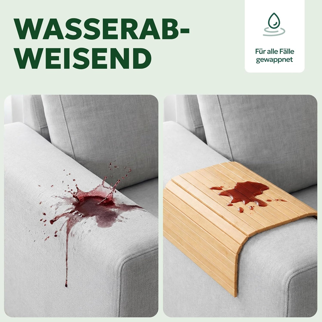 BAM BOO BOX Sofatablett aus Bambus - Couch Tablett flexibel - Sofatablett Armlehne - Sofa Tablett Ho