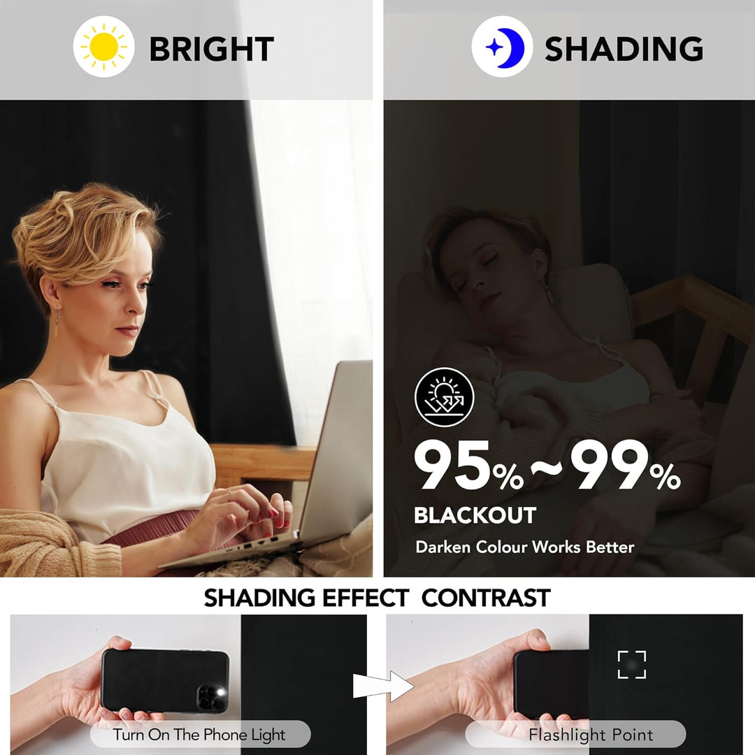 Deconovo Vorhänge Blickdicht Ösen Gardinen Thermovorhang Kälteschutz Winter, 160x107 cm(HöhexBreite)