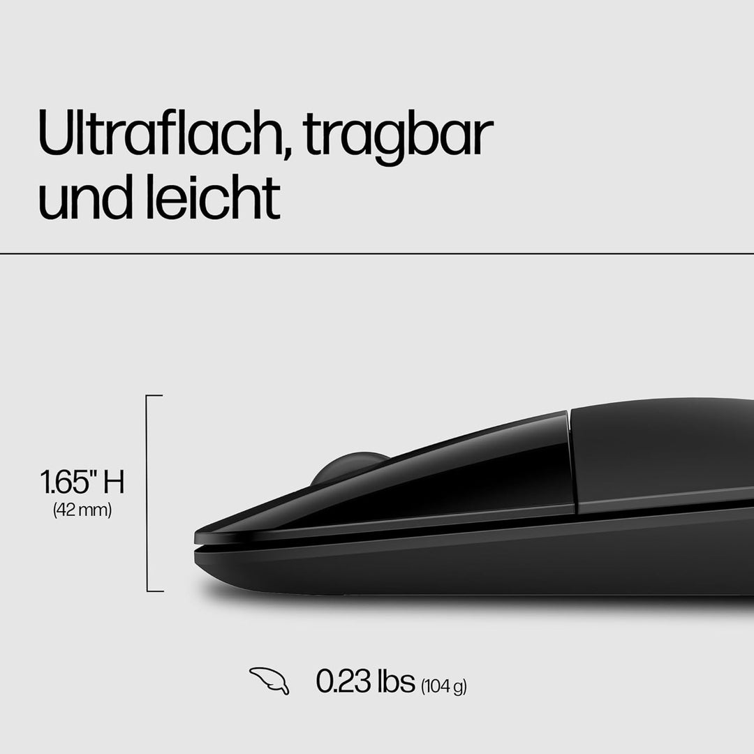 HP Z3700 Wireless Mouse - Black Onyx Schwarz Dongle, Schwarz Dongle