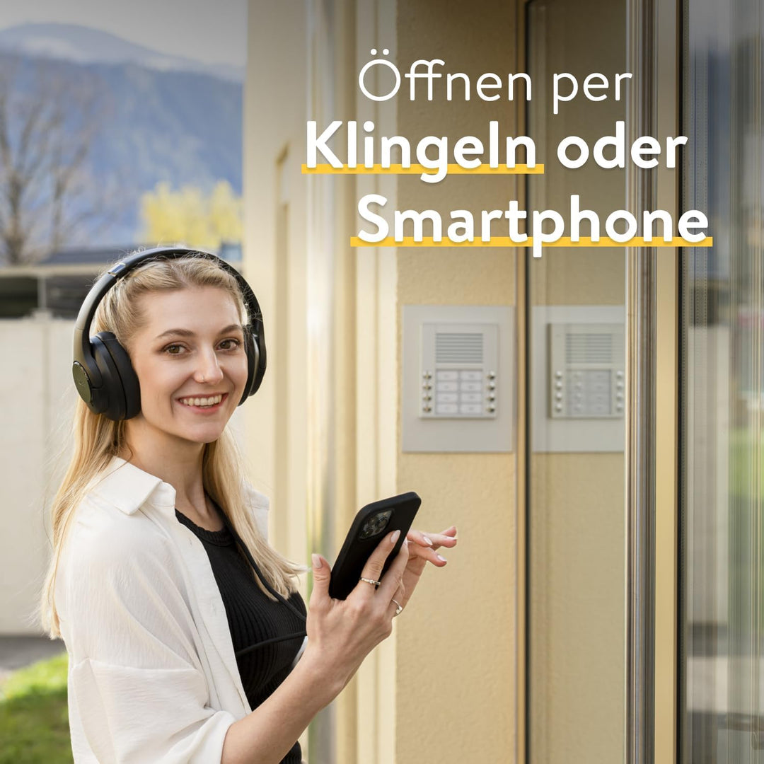Nuki Opener, elektronisches Türschloss für Mehrfamilienhäuser, steuert den Türöffner der Gegensprech