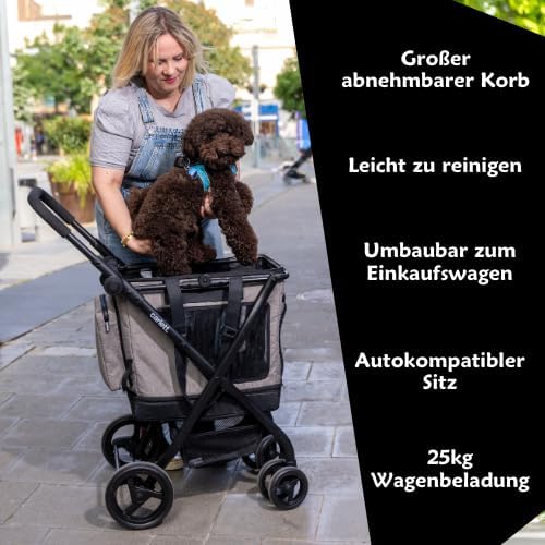 Carlett - Cube P Ruby | 3 in 1 Transporttasche für Tiere | Roulette Transporttasche | Security Frein
