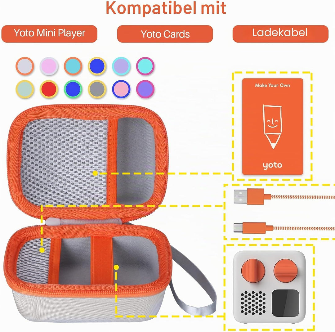 Lebakort Hart Reise Schutz Hülle Etui Tasche für YOTO Mini Player Kinder Bildschirmfreier Bluetooth