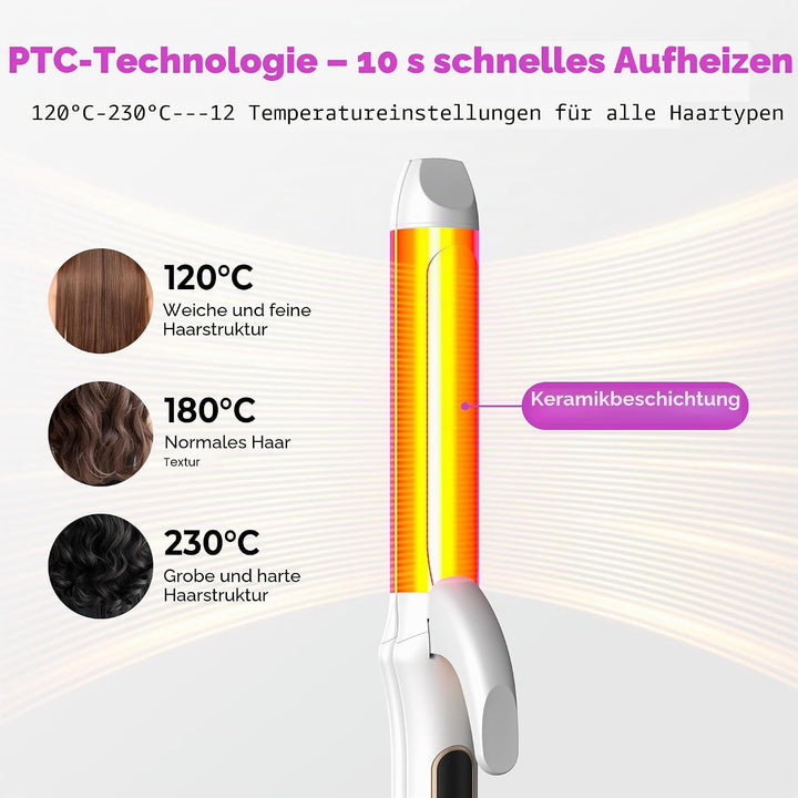 2 in 1 Glätteisen und Lockenstab, Vereint Locken und Glattes Haar in Einem GeräT, 32mm-Keramik-Ionen