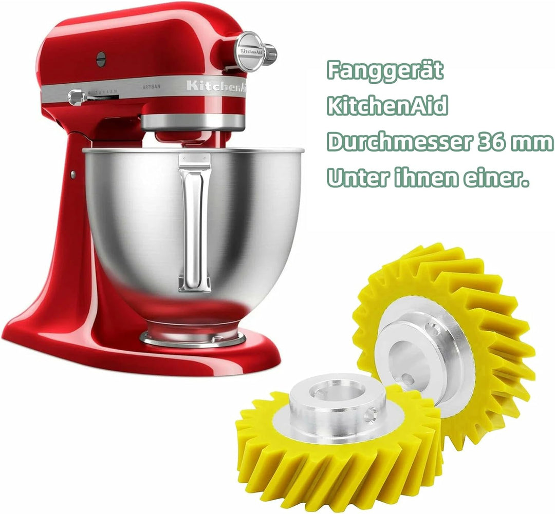 2 Stück W10112253 Gelb Zahnräder Ersatz Kompatibel mit Kitchenaid Mixer,Küchenmaschine Getriebe Ersa