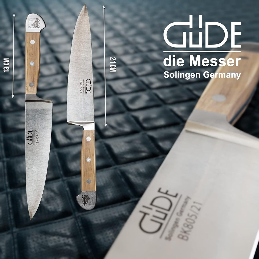GÜDE Solingen - Kochmesser geschmiedet, 21 cm, Eichenholz Balkhauser Kotten, ALPHA BALK, Küchenmesse