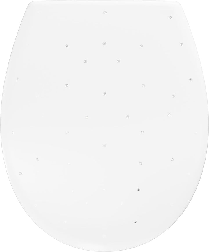 LUVETT® WC-Sitz S100 mit Glitzer-Steinen, oval, mit Absenkautomatik SoftClose®, abnehmbar, antibakte