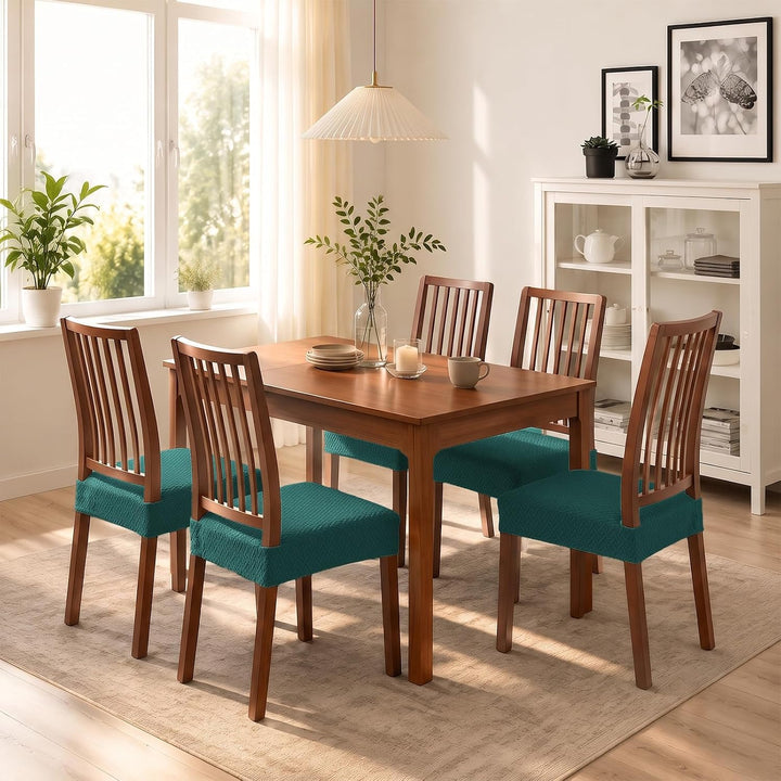 Diamantgitter Jacquard wasserdichte Stuhl Sitzbezüge für Esszimmer Stretch Stuhl Sitzkissen Schonbez