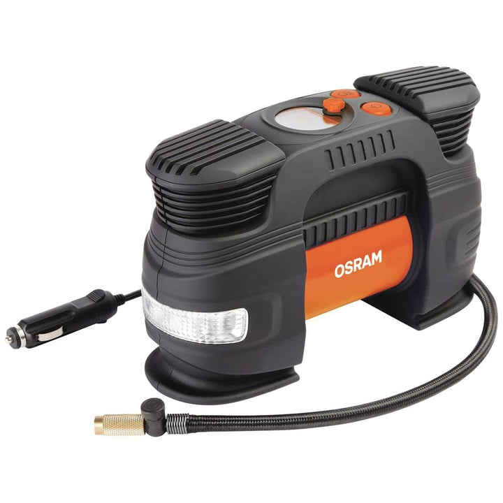 OSRAM TYREinflate 830, 12V DC grosser Fahrzeug Reifenfüller, mit Auto-Stopp und LED-Licht,Ventil zum