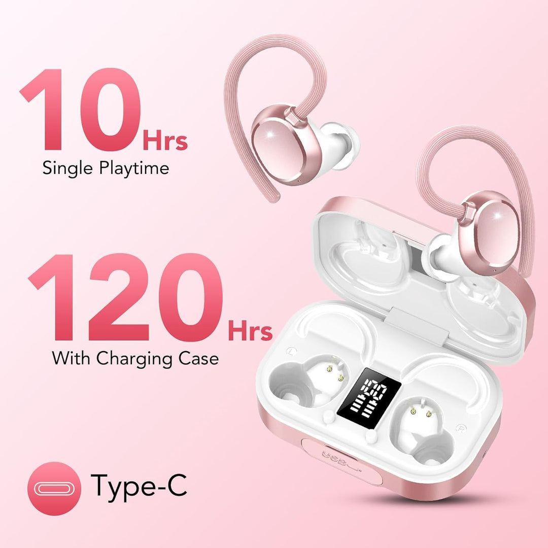 Bluetooth Kopfhörer Sport, In Ear Kopfhörer Kabellos Bluetooth 5.3 Kabellose Kopfhörer mit 4 Mic, 12