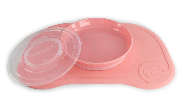 Twistshake Click-Mat + Platte | Anti-Rutsch-Geschirrset für Babys | Babyteller + Baby-Tischset (38x2