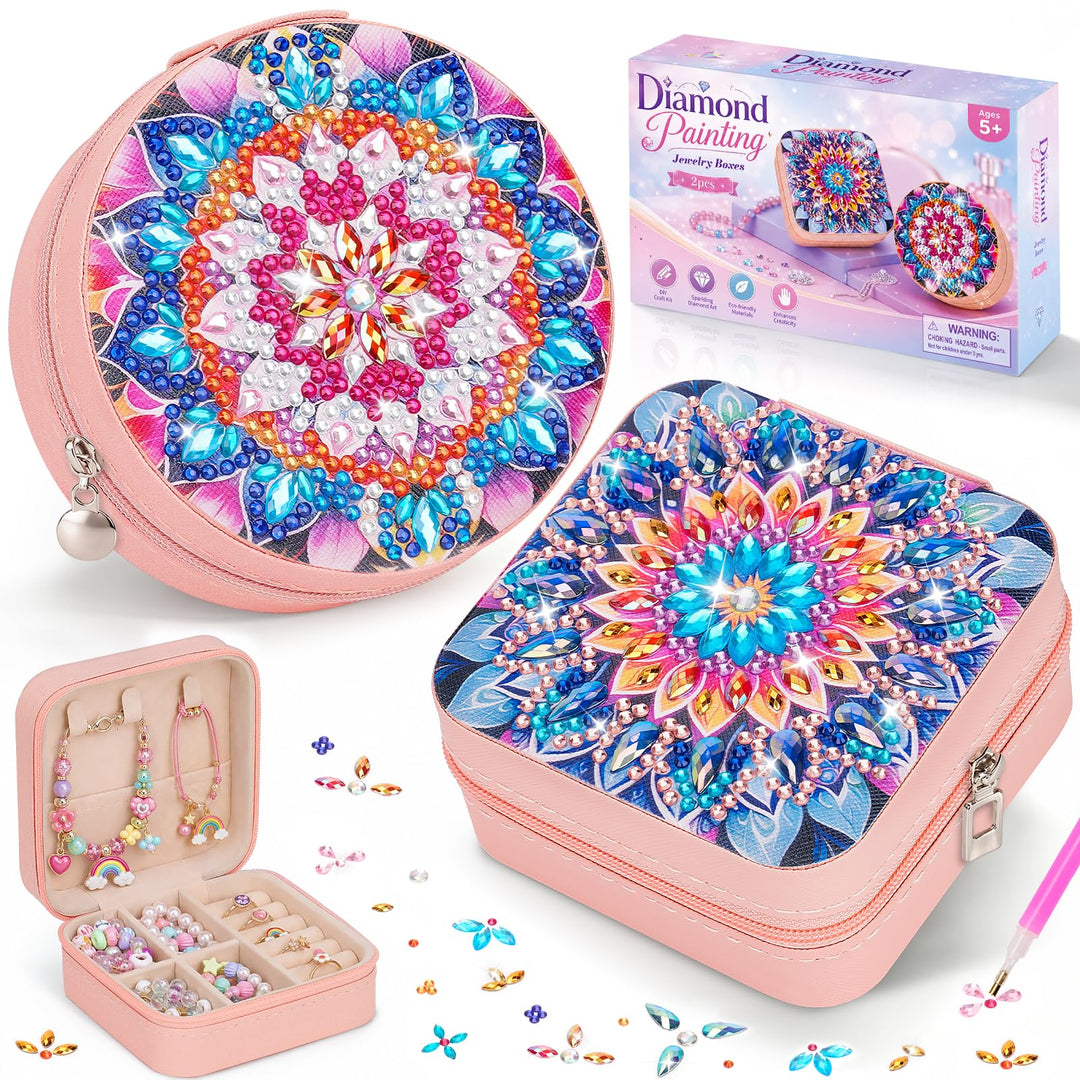Diamond Painting Kinder Schmuckkästchen Mädchen Basteln Geschenk 8-12 Jahre | Bastelset Geschenk für