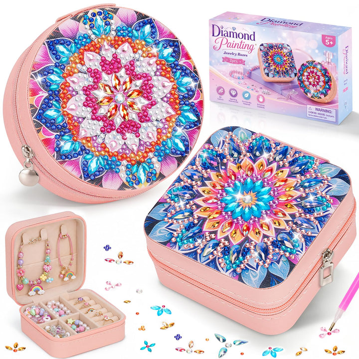Diamond Painting Kinder Schmuckkästchen Mädchen Basteln Geschenk 8-12 Jahre | Bastelset Geschenk für