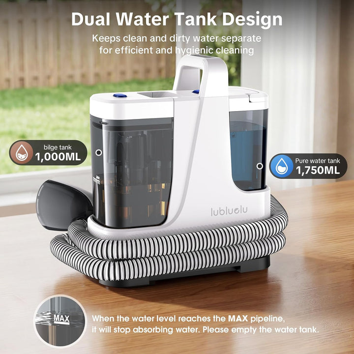 Lubluelu 4 Modes Carpet Cleaner Machine with Inhalation mode&Steam&Hot&Cold Water System 22Kpa Power