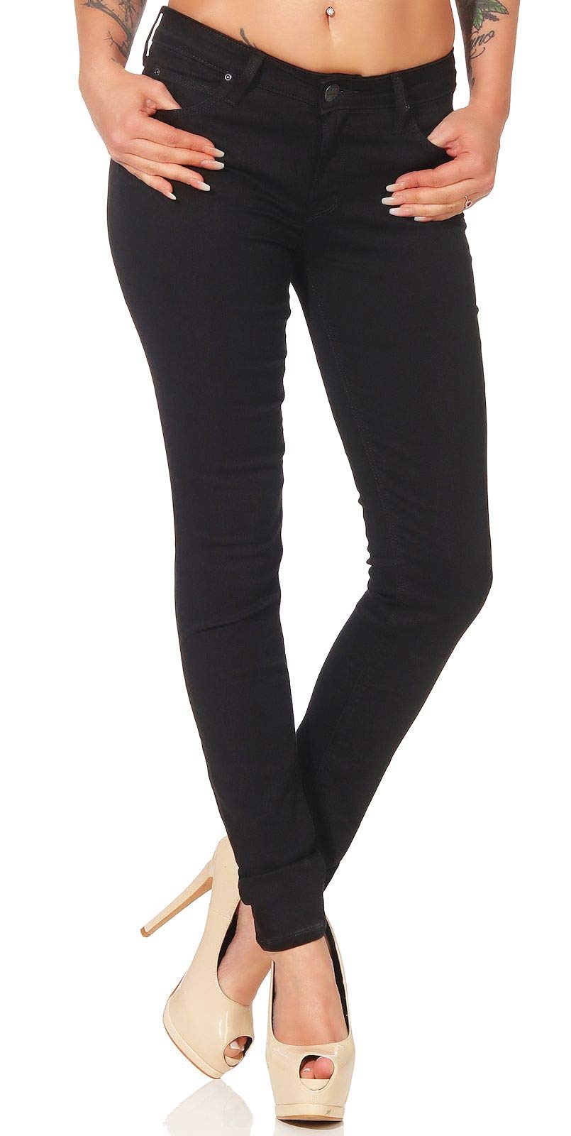 Lee Damen-Jeans, Bequeme Passform, gerades Bein 25W / 31L Black Rinse, 25W / 31L Black Rinse