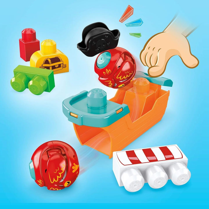Mega Bloks GRV34 - Guck-Guck Piratenschiff, Bauset mit 1 Guck-Guck-Tier, 1 Schiff, 7 grosse, robuste