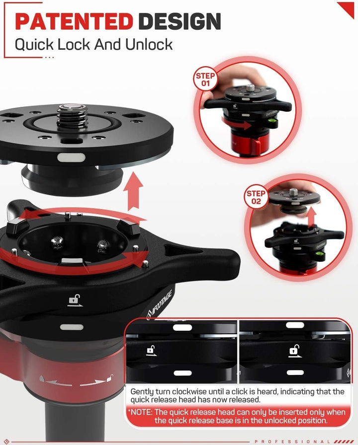 IFOOTAGE Quick Release System Seastars Q1 for Camera Tripod Monopod Crane Slider Top Head, Top Head