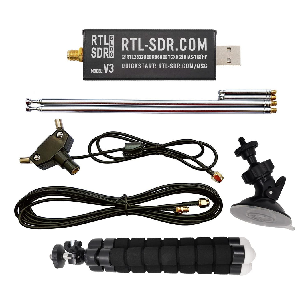 RTL-SDR Blog V3 R860 RTL2832U 1PPM TCXO HF Bias Tee SMA Software Defined Radio with Dipole Antenna K