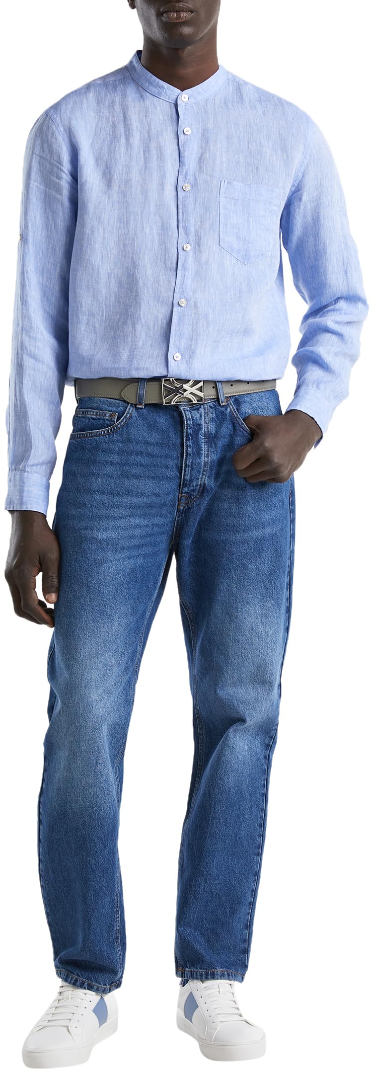 United Colors of Benetton Herren Hemd S Hellblau, S Hellblau