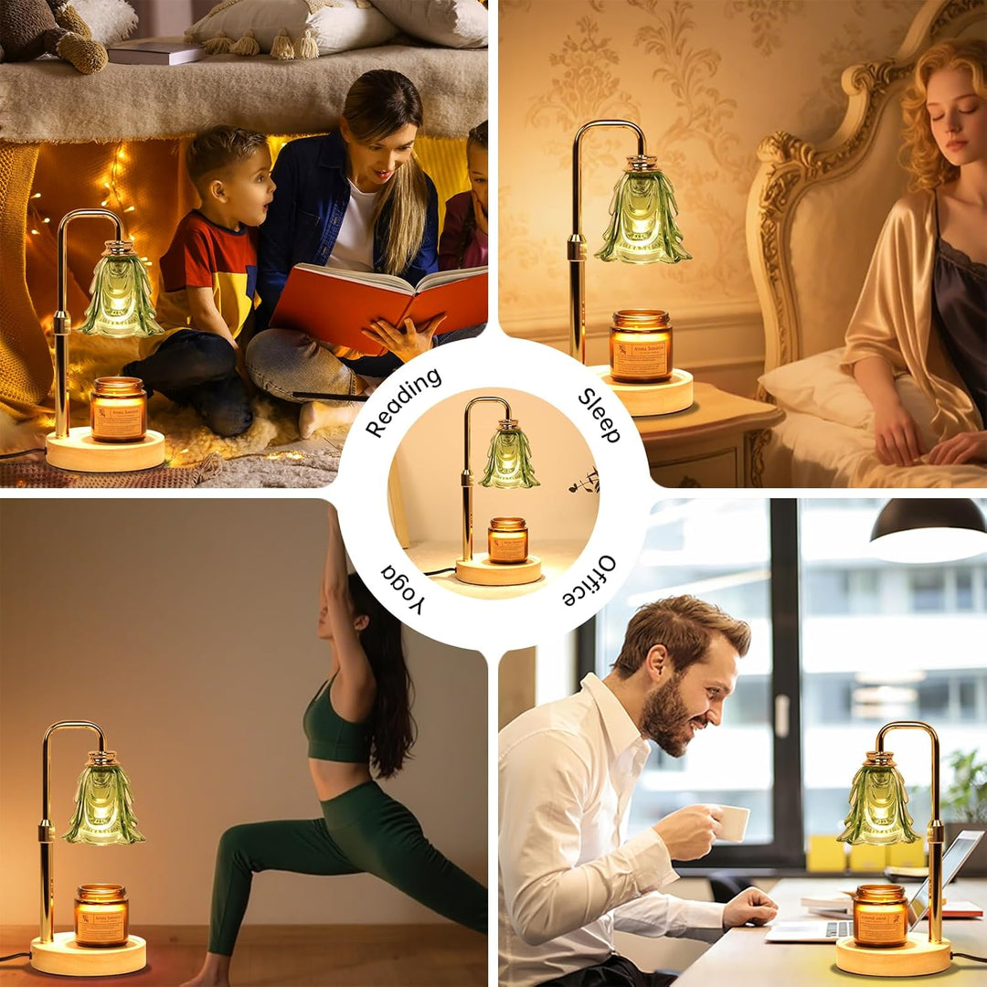 Candle Warmer Lamp with Timer Electric Adjustable Height Candle Dimmable Wax Warmer Lamp Jar Candles