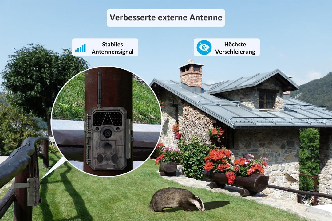 Meidase P100 (2022) Wildkamera WLAN mit App 32MP H.264 1296P, 27m Infrarot Nachtsicht Bewegungsmelde