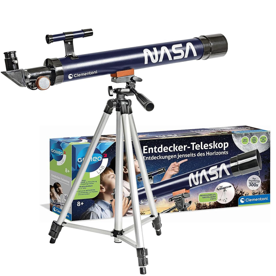 Clementoni Galileo Lab NASA Entdecker Teleskop - Mit 300-facher Vergrösserung, Stativ und austauschb