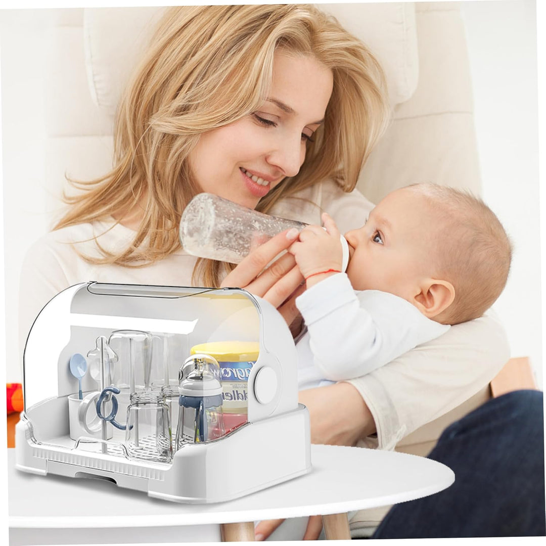 Babyflaschen-Aufbewahrung, grosser Babyflaschen-Organizer mit Abdeckung und abnehmbarer Abflussschal
