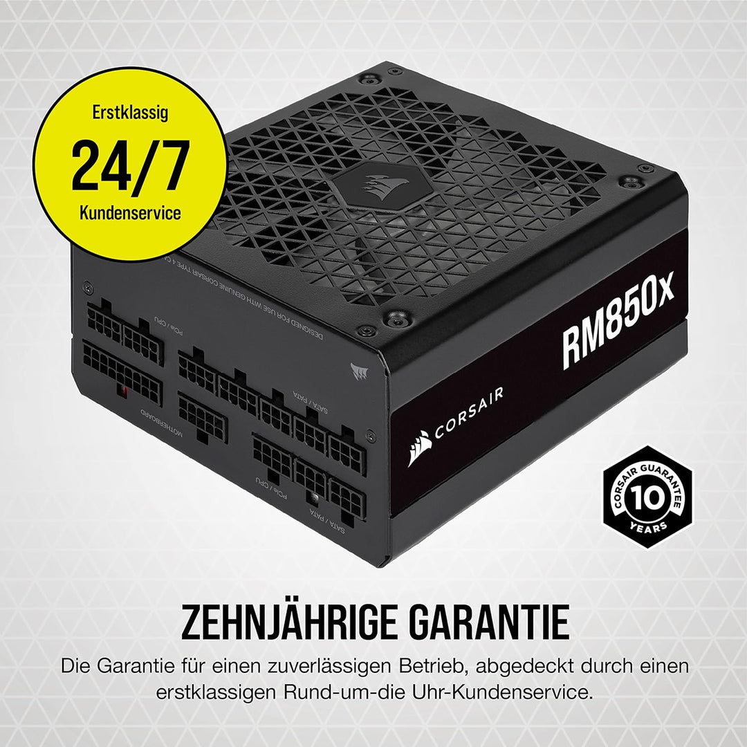 Corsair RM850x 80 PLUS Gold Vollmodulares 850 Watt ATX-Netzteil (135-mm-Lüfter mit Magnetschwebelage