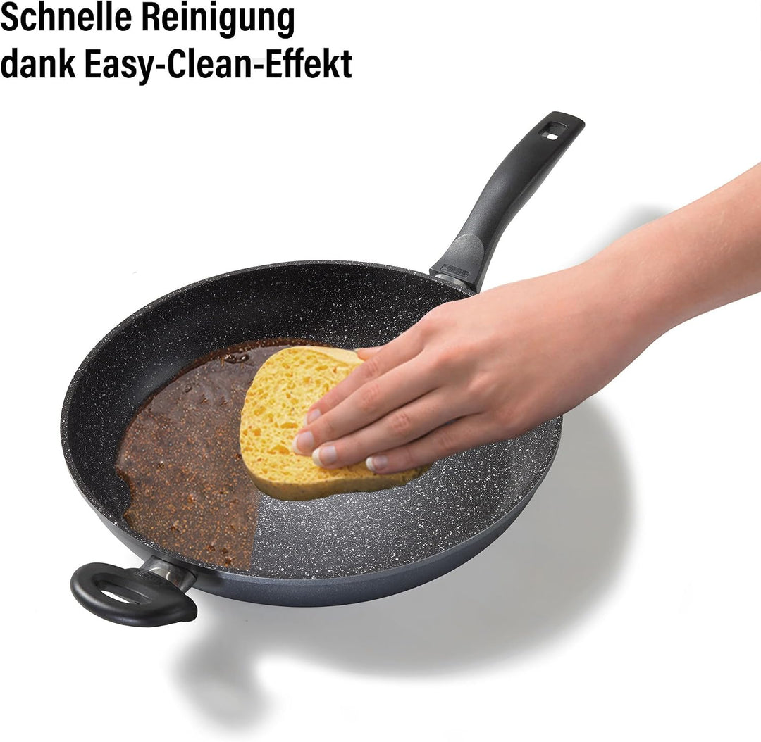 STONELINE Bratpfanne 32 cm, Pfanne Induktion geeignet, Pfanne mit echten Steinpartikeln beschichtet,