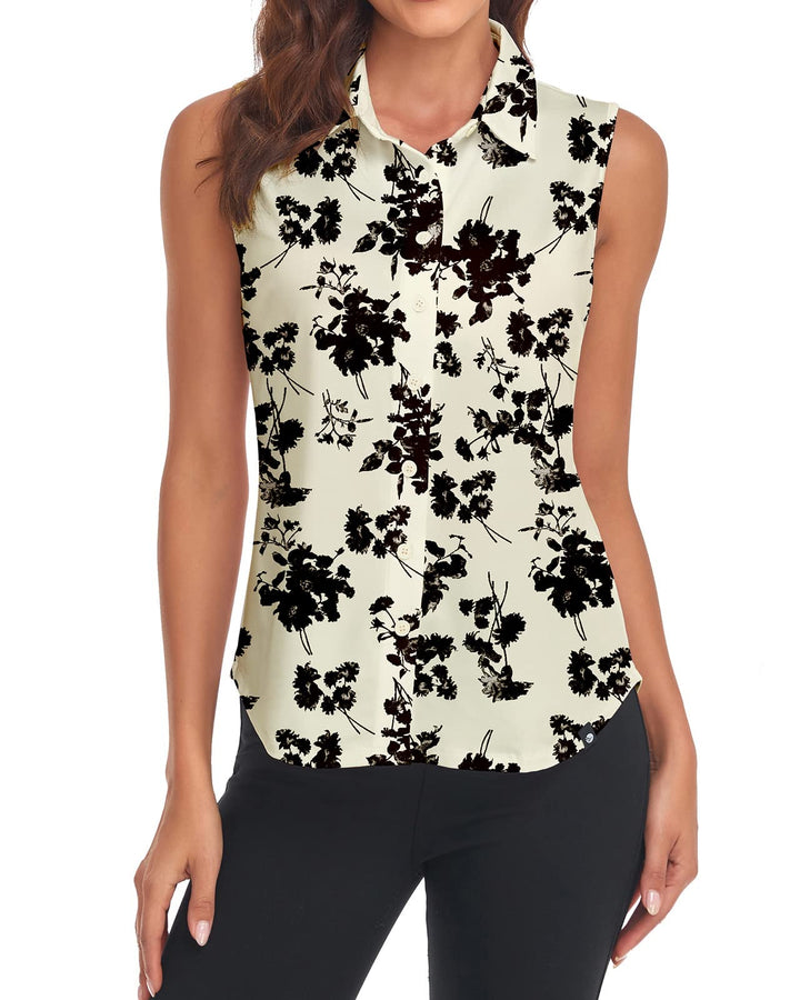 Soneven Bluse Damen Elegant Sport Tank Top mit Kragen Damen Ärmellos Poloshirt Golf Polo Sommer Ober
