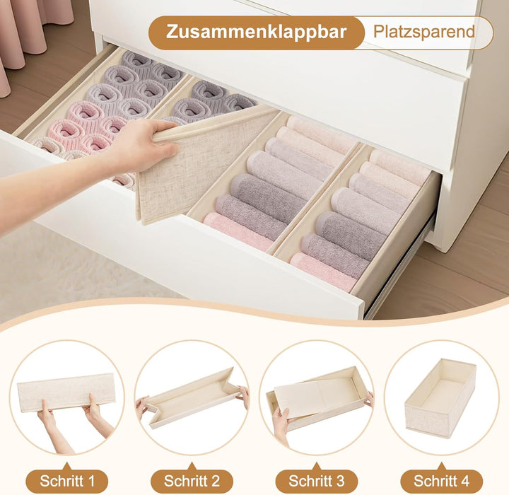 Malm FileFolding Box für MALM Kommode, aus Polyester und Leinen, Waschbar, Beige, Stabiler Boden, Sc