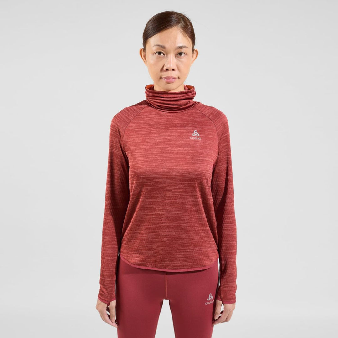 Odlo Damen Run Easy Warm_313611 Shirt XS Spiced Apple Melange, XS Spiced Apple Melange