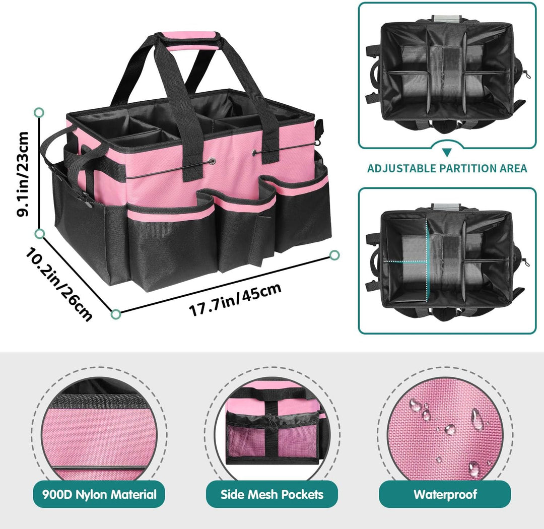 Tragbare Putzmittel Organizer, Grosse Cleaning Caddy Putztasche mit Griff Schulterriemen, Putzset Ha