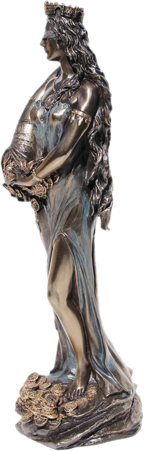 US 29,5 cm gebliebene griechische Göttin Fortuna Kaltgussbronze-Figur