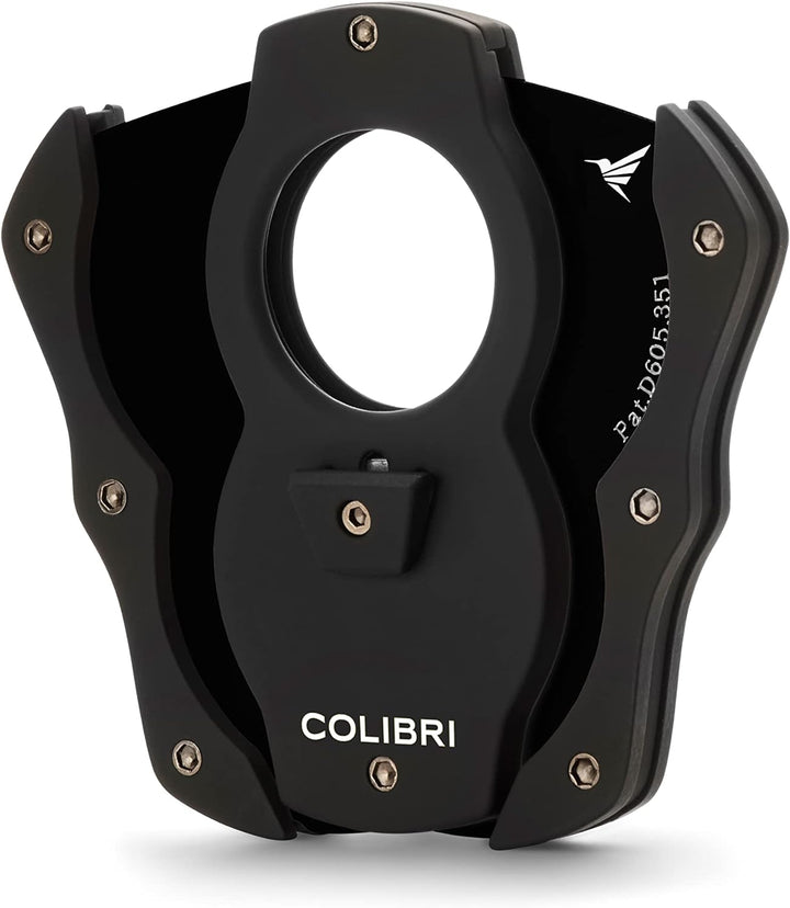 Colibri Cut | Doppel-Guillotine-Zigarrenschneider | Schwarz mit farbigen Klingen | Federauslöser | B