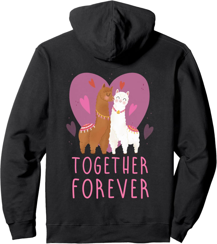 Verliebtes Paar Liebespaar Liebe Lama Alpaka Partner Look Pullover Hoodie