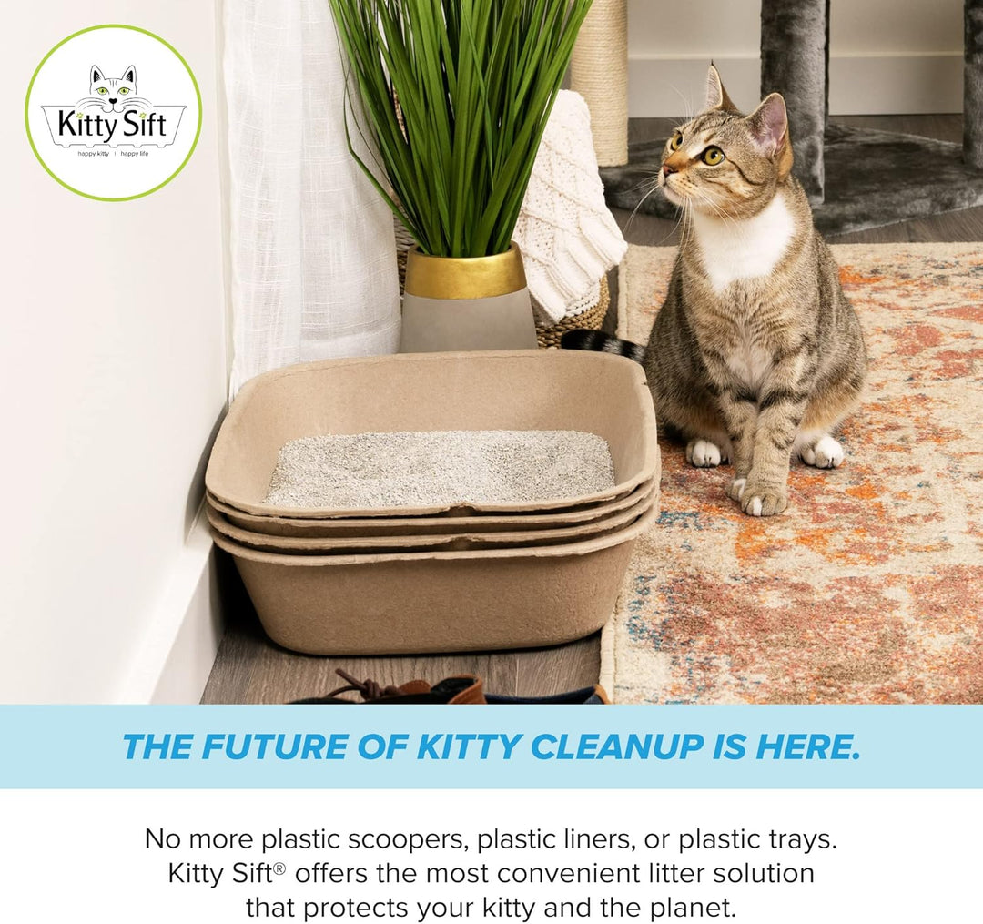 Kitty Sift (Set mit 1 Katzentoilette & 5 Siebeinlagen) Nachhaltig, sauber, Sieben, Einweg-Katzentoil