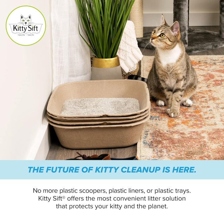 Kitty Sift (Set mit 1 Katzentoilette & 5 Siebeinlagen) Nachhaltig, sauber, Sieben, Einweg-Katzentoil