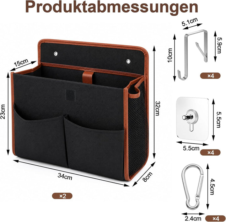 ZYNERY 2 Stück Wohnwagentür Organizer, Hängeorganizer mit Haken, Organizer Wohnmobil Selbstklebend,