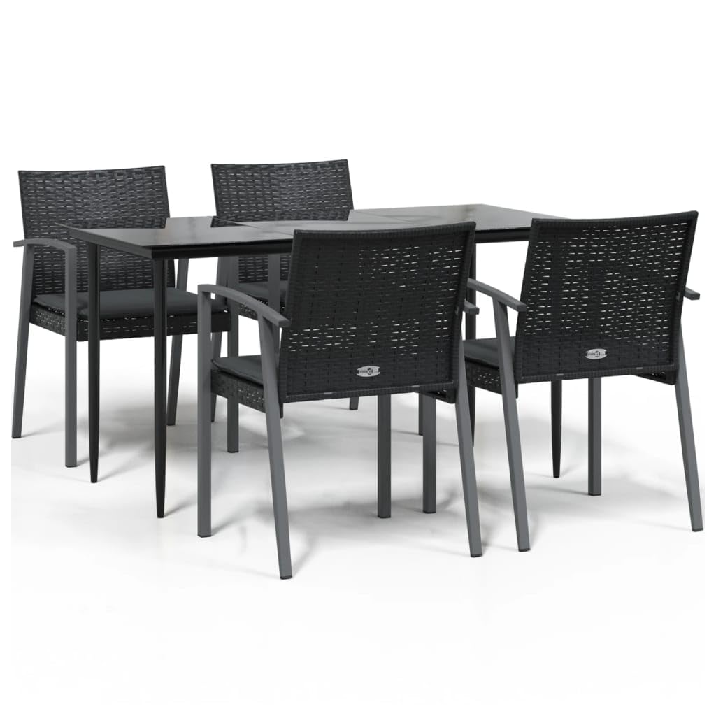 Festnight Poly Rattan Sitzgruppe Gartenmöbel Set mit Kissen Garten Essgruppe 4 Personen Gartenmöbel