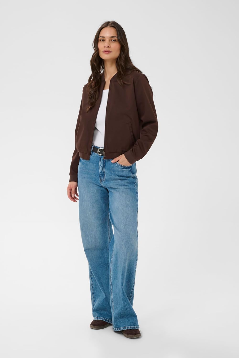 KAFFE Jacke Kalea Damen Jacke Bomberjacke Leichte Sommerjacke Kurz Pilotenjacke Reissverschluss Dünn