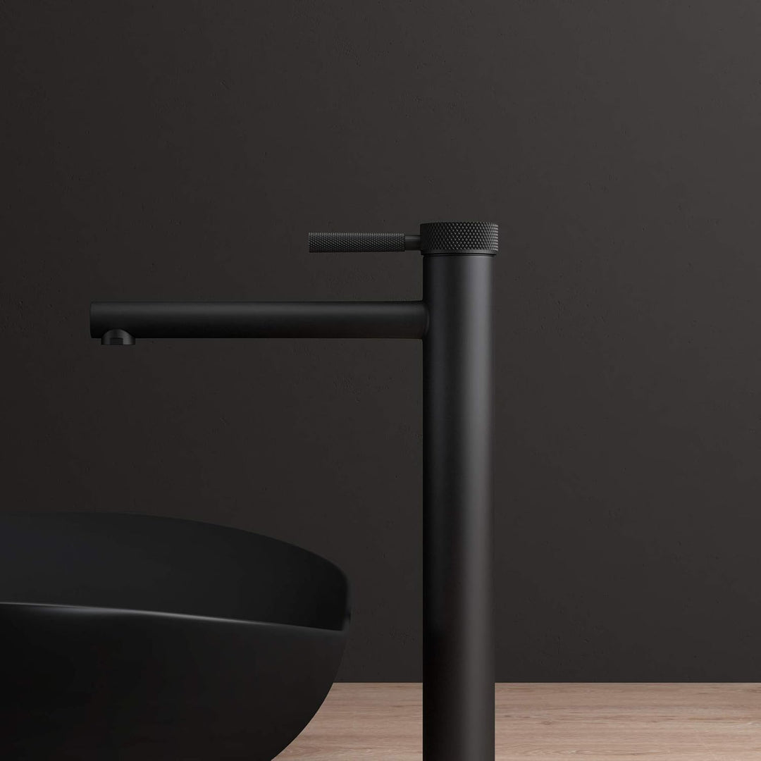 Mai &amp; Mai Armatur Waschtischarmatur WAO-7601-H in Schwarz matt Waschbeckenarmatur 30,5 cm hoch Einhe